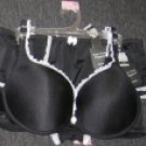 New Plus Size Satin Bra Set - Black w/Contrasting Trim