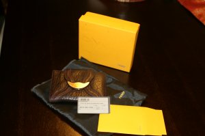 Fendi Spy Wallet Dark Brown Calf Skin Leather With Gold Plated Hardware