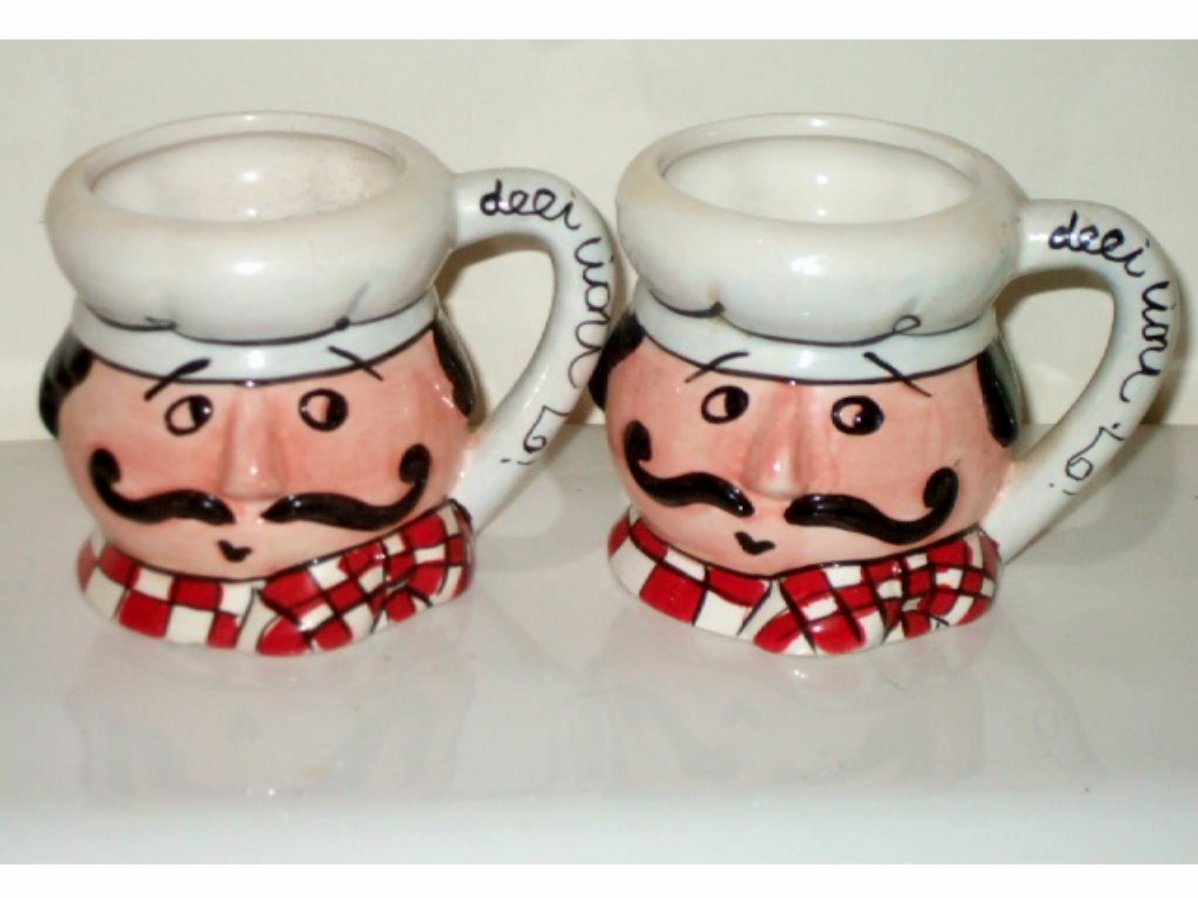 Italian Chefs Coffee Cups Mugs Set