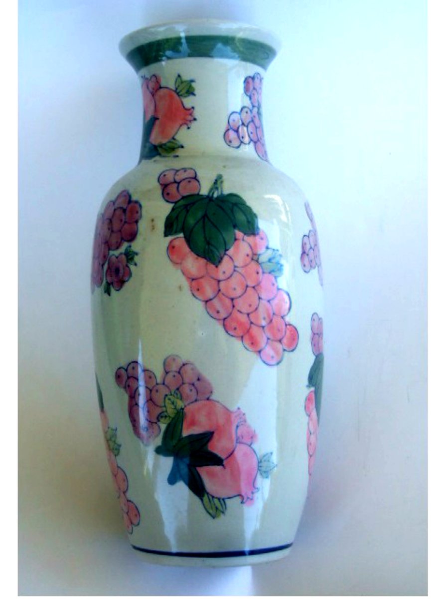 Fruit Themed Grapes Ceramic Vase