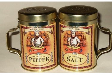 Fat Chef Salt Pepper Shakers Vintage Italian Themed Kitchen Decor