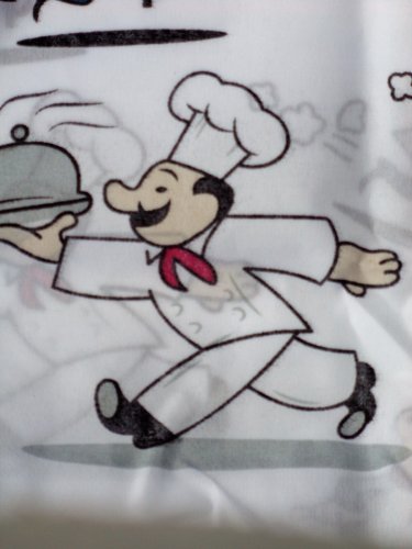 Fat Chefs Kitchen Curtains Set White Black Valance Tiers