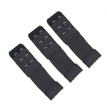 Elastic Bra Extender, 2-Hook, Black (3-Pack) by More of Me to Love