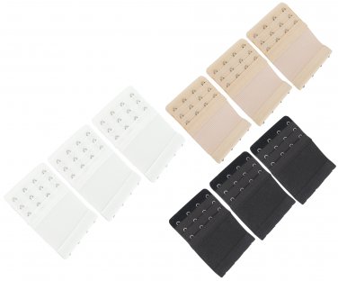 Elastic Bra Extender, 4-Hook, Neapolitan (9-Pack) by More of Me to Love