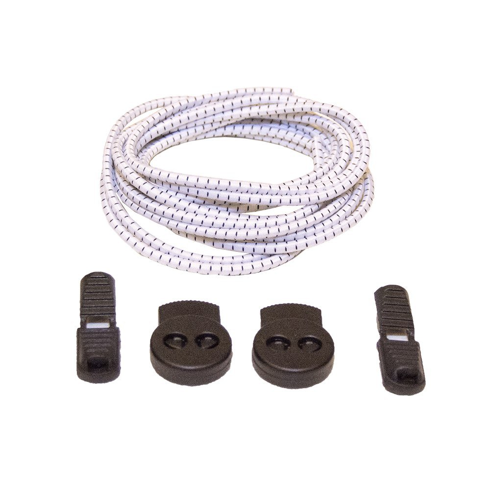 Stretch Elastic Shoelaces with Locking Clips, White, 100 cm by More of