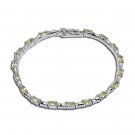 Silver Tennis Bracelet with Yellow Hyacinths