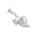 Sterling Silver Pendant "Filigree", Rhodium Plated (DZ-836)