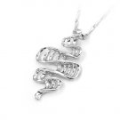 Sterling Silver Pendant "Wave", Rhodium Plated (DZ-838)