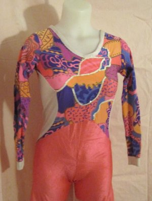 Peach & White Unitard