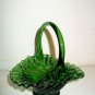 Beautiful Green Glass Basket  I13