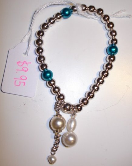 Kids Bracelet with Pendants & Electric Blue Beads!
