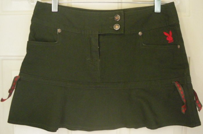 PLAYBOY Army Green STRETCH Mini Skirt size 7