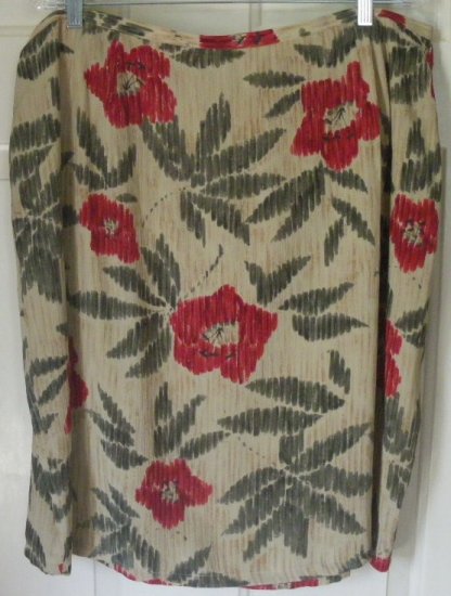 AUGUST MAX Beige Knee-Length FLORAL PRINT SILK Skirt size 18W
