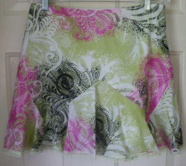 A. BYER Green Above-Knee PRINT Skirt size 9