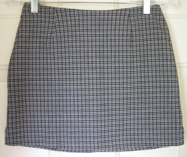 TEMPTED Black & White STRETCH PLAID Mini Skirt size 3