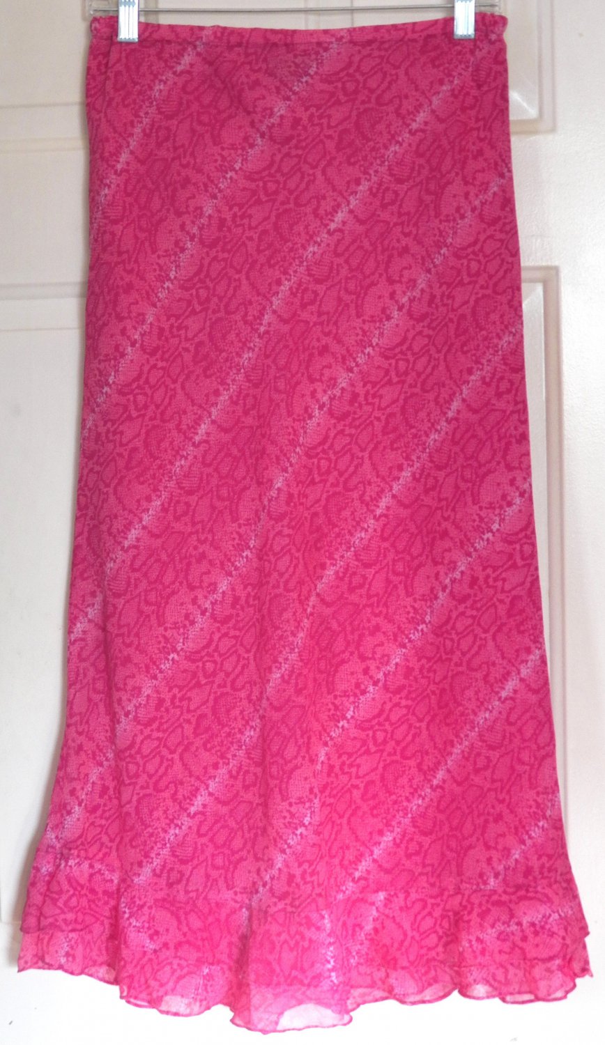 REVUE Mid-Calf Hot Pink LEOPARD PRINTS Skirt size S