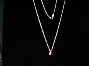 Dark Garnet Cubic Zirconia Sterling Silver Pendant