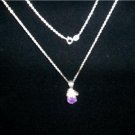 Sterling Silver necklace with Lavender & White cz