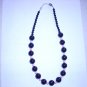 Black onyx & pink coral beaded 17 inch necklace