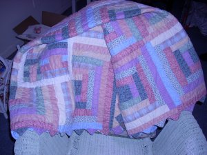 Pastel colored quilt