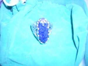 Sterling Silver ring with genuine blue lapis stone