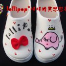 Hand Painted Shoes, 3D Elephant Ribbon