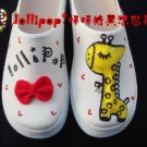 Hand Painted Shoes, 3D Girrafe Ribbon