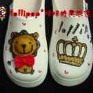 Hand Painted Shoes, 3D Crown Lion