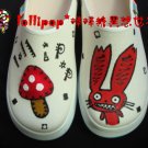 Hand Painted Shoes, 3D Rabbit Mushroom