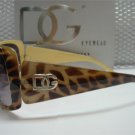 DG Eyewear Yellow Animal Print Sunglasses 533 Free Micro Fiber Bag NWT