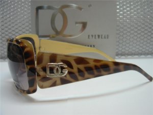 DG Eyewear Yellow Animal Print Sunglasses 533 Free Micro Fiber Bag NWT