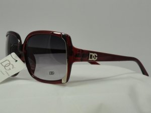 DG Eyewear Rare Red w/Silver Trim SUNGLASSES  Free Bag