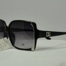 DG Eyewear Black w/Silver Trim SUNGLASSES  Free Bag