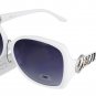 DG Eyewear White / Black Zebra Print Retro SUNGLASSES