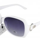 DG Eyewear White Retro SUNGLASSES w/Micro Fiber Bag