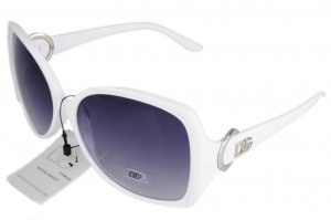 DG Eyewear White Retro SUNGLASSES w/Micro Fiber Bag