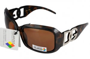 DG Eyewear Brown/Tort Polarized SUNGLASSES W/Fiber Bag