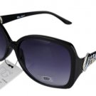 DG Eyewear Black w/ Grey Zebra Print Retro  SUNGLASSES
