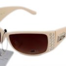 3 DG Eyewear  Rhinestone1-Blk 1-Brn 1-Cream Sunglasses