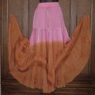 Gradient Tie Dye Hippie Dancer Skirt Pink/Brnt Org