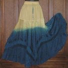 So Wild Gradient Dye Hippie Spinny Big Skirt Soft Yellow/Blue