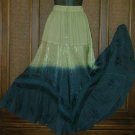 Gradient Dye Hippie Festival Skirt Pistach & Blue