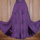 Inset Panel Gypsy Dancing Skirt FAB Details Purple