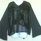 Elemental Jet Black Gothic Style Blouse WAY BIG M SALE