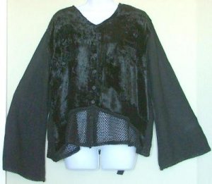 Elemental Jet Black Gothic Style Blouse WAY BIG M SALE