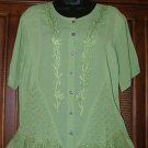 Fab Warm Wthr Hippie Blouse EXLNT Details Soft Celery Choice