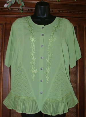 Fab Warm Wthr Hippie Blouse EXLNT Details Soft Celery Choice
