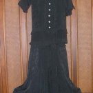 Feminine Hippie Ruffled Embroidered Set Black M BLOWOUT
