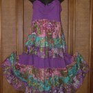 Artsy Pieced Cute Ruched Bust Sun Dress Purple M or XL