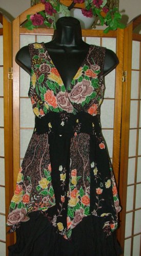 Funky Pixie Hem Floral Long Top Sale